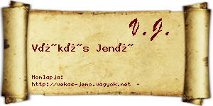 Vékás Jenő névjegykártya