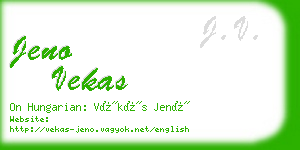 jeno vekas business card